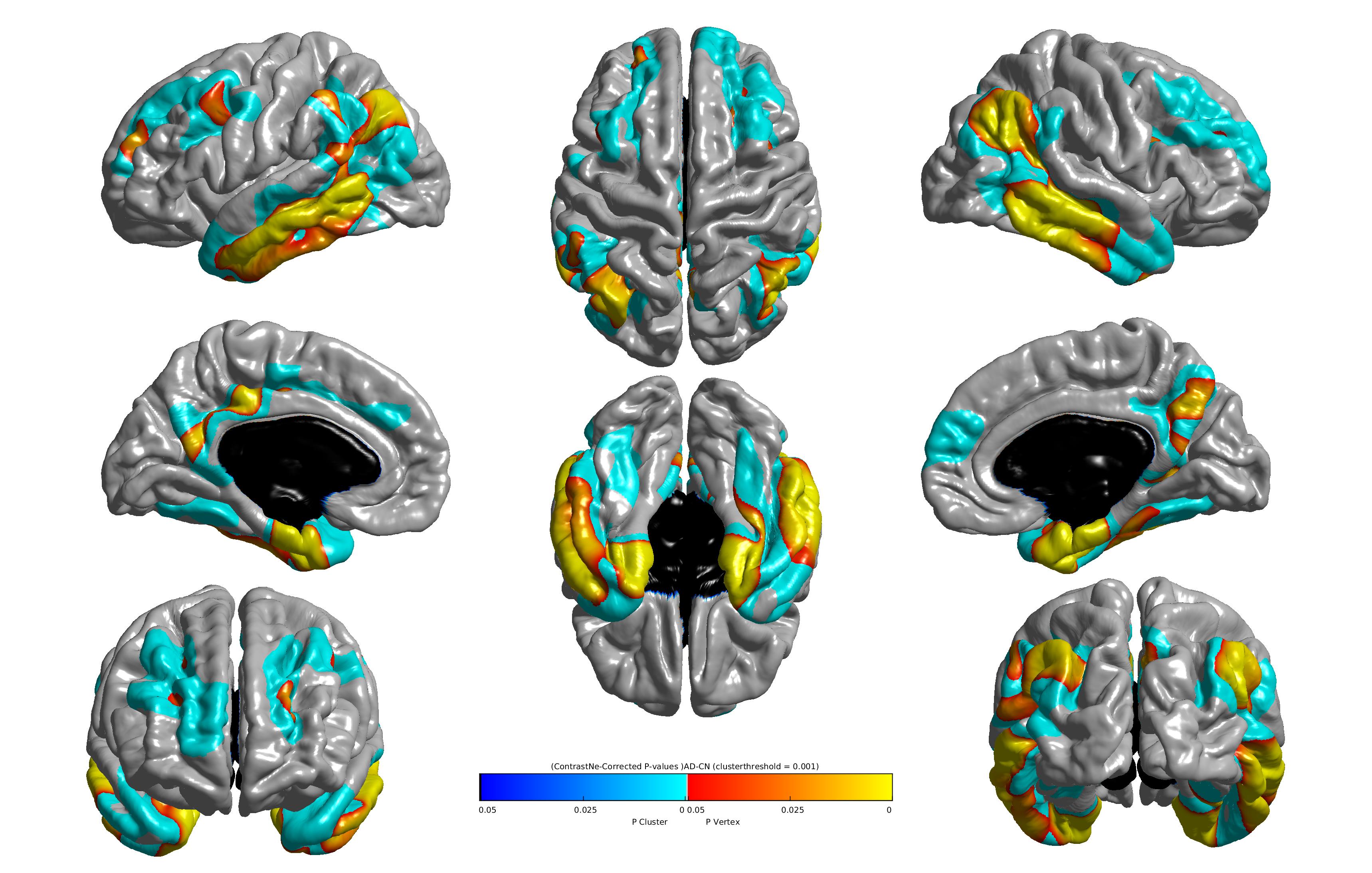 Corrected p-value map